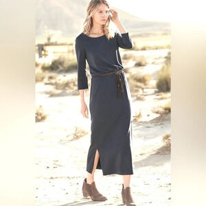 Garnet Hill Easy Midi Dress Organic Pima Cotton
Scoop Neck Black SZ M Comfy